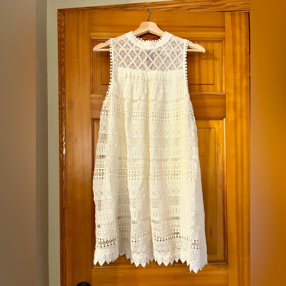 NWT Taylor and Sage cream lace mini dress or tunic, size L